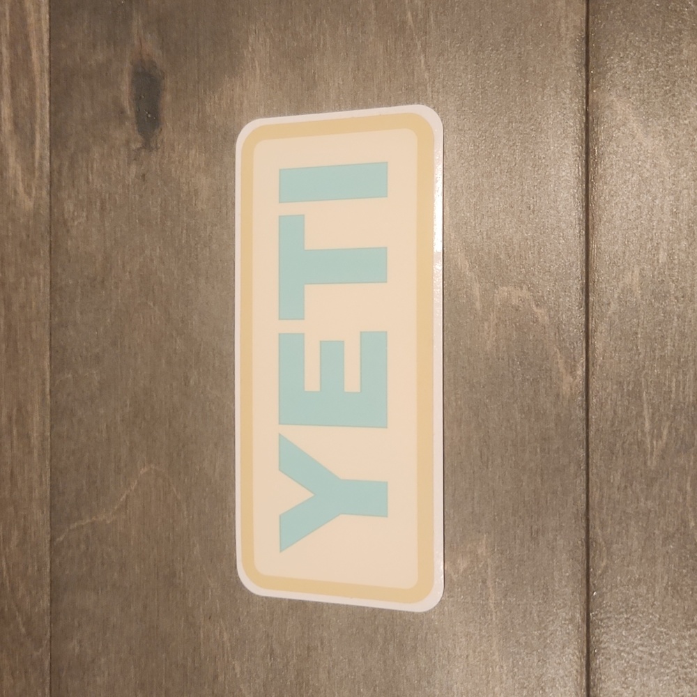 Yeti sticker Tan & Green